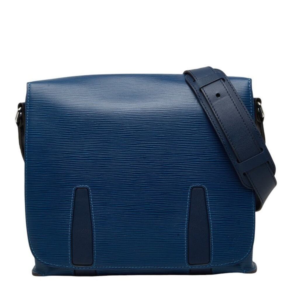 Louis Vuitton Epi Leather Harrington Messenger PM Shoulder Bag Bleu Azur
